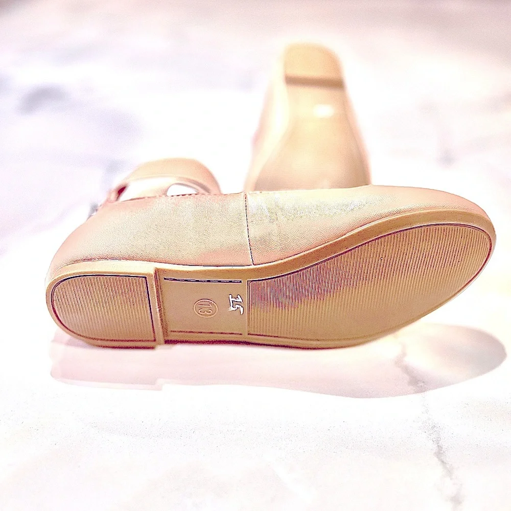 Daisy Fuentes Pink Esther Criss Cross Strap Ballet Flats, Little Girl’s Size 13